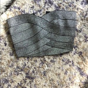 Silver sparkle tube top